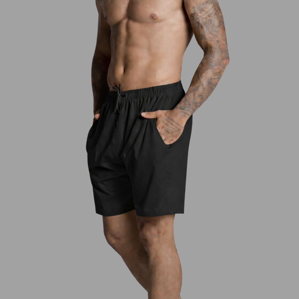 Kit 3 Shorts Tactel Leve Liso Confortavel Com Cadarços E Elastano Exelente Em Esportes Ou Piscina