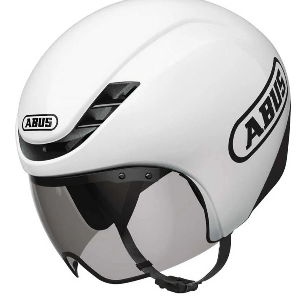 Capacete Ciclismo Contrarrelógio TT ABUS Gamechanger Branco Brilhante