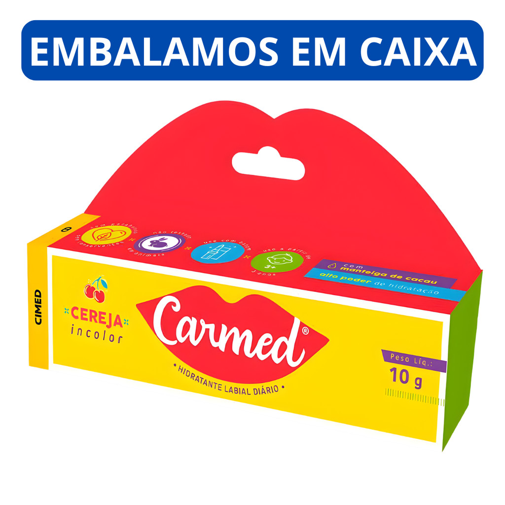Carmed Hidratante Labial Cereja - Edição Ilimitada, Bisnaga 10g, Cheirinho de Cereja