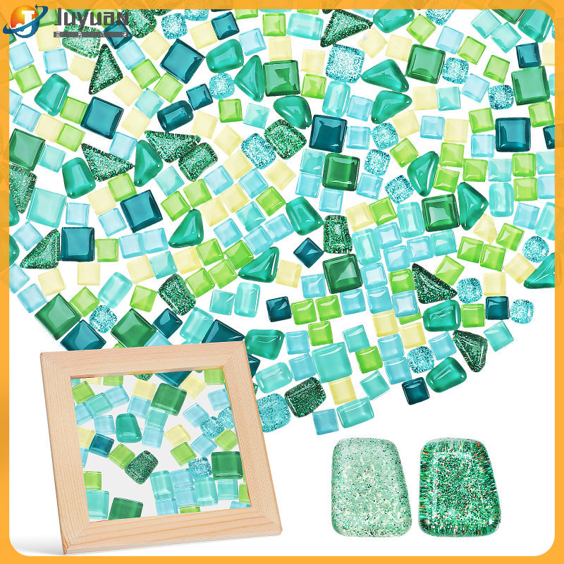 ☕ 2Pacotes Mosaicos De Vidro Para Artesanato Kit DIY Com Peças Coloridas Multicoloridas