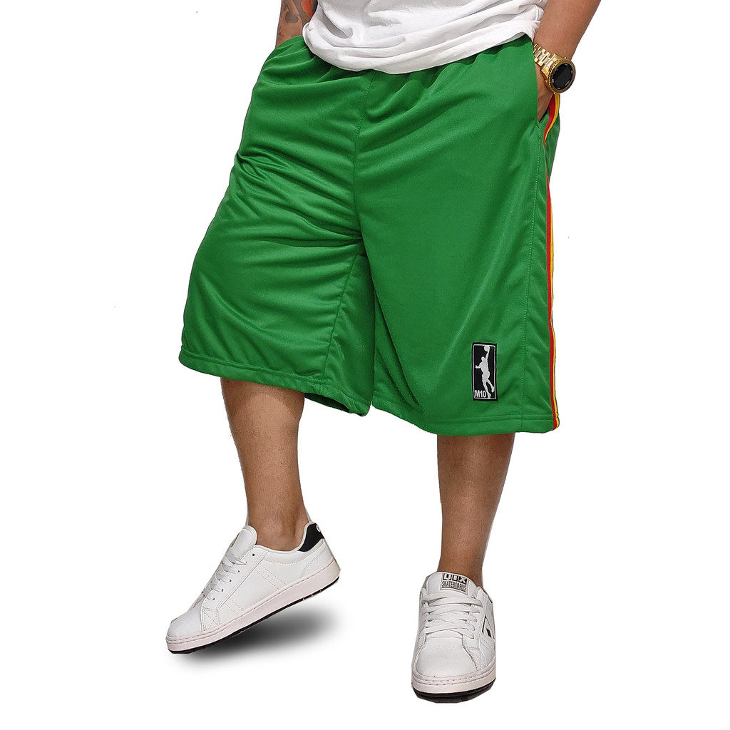 Bermuda Basquete Plus Size M10 Jamaica Reggae Verde