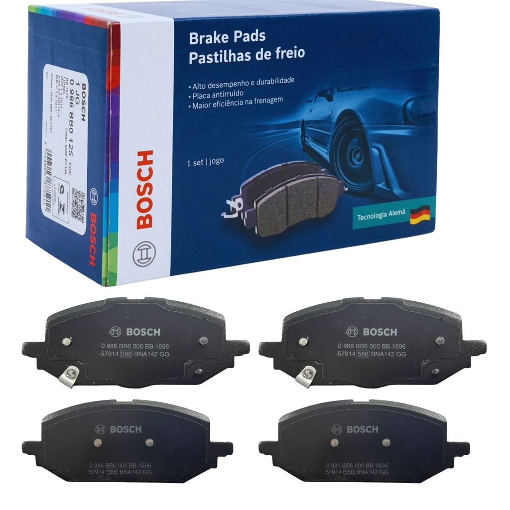 Imagem JOGO DE PASTILHA DE FREIO A DISCO DIANTEIRA BOSCH ORIGINAL CHEVROLET ONIX 1.0 ONIX PLUS