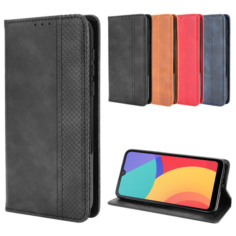 Alcatel alcatel 1L 2021 capa de telefone porta cartão capa protetora capa de couro de telefone capa magnética Flip