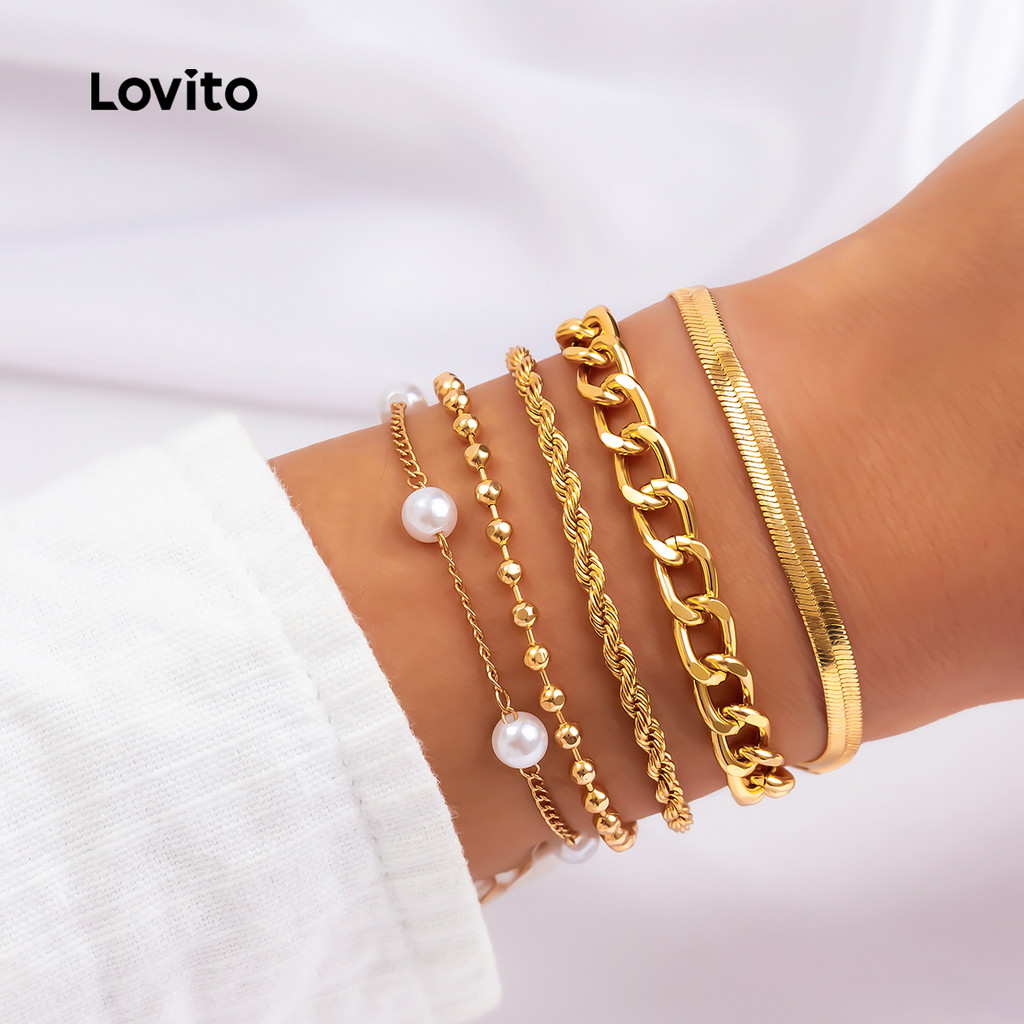 Lovito Clássica e Versátil pulseira LCS28A11 em Oferta na Shopee