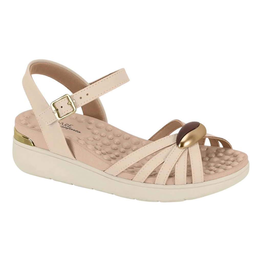 Sandália Modare Feminina Bege Casual Confortável em Oferta na Shopee