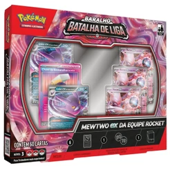 BOX POKÉMON DECK BARALHO BATALHA DE LIGA MEWTWO EX COPAG 60 CARTAS NÍVEL 3 TCG EQUIPE ROCKET M2 JOGO