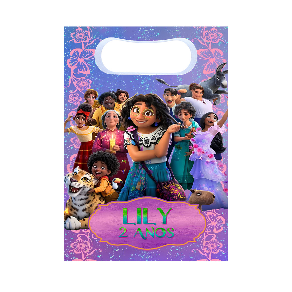 Sacolinhas Surpresa Encanto Personalizada Lembrancinha para festa com nome e idade disney princesas desenho animação