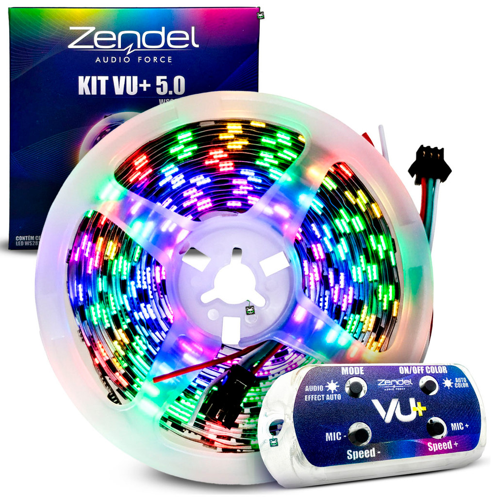 Kit Central Vu+ Fita LED RGB Digital Ritmico Strobo 2,5m ou 5m Zendel em Oferta na Shopee