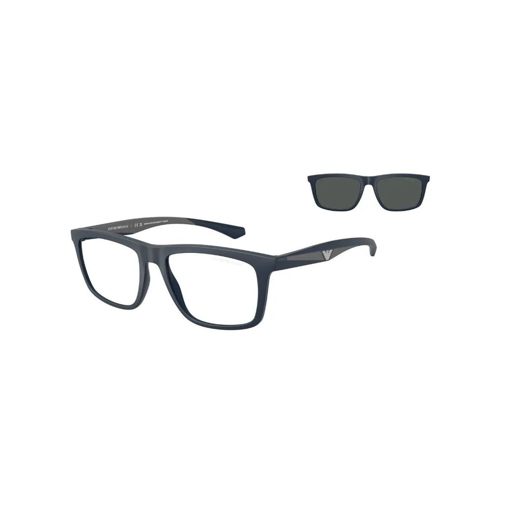 Armação + Clip On Dobrável Emporio Armani Azul Fosco Masculino 0EA4235 61851W55