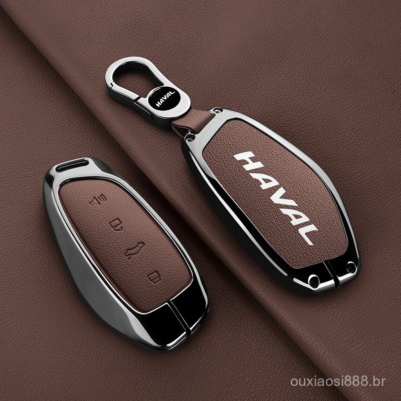 Capa de Chave de Carro em Liga de Zinco e Couro para Great Wall Haval Hover H3 H5  H7 H9 H8 H2 M4 Acessórios para Carr