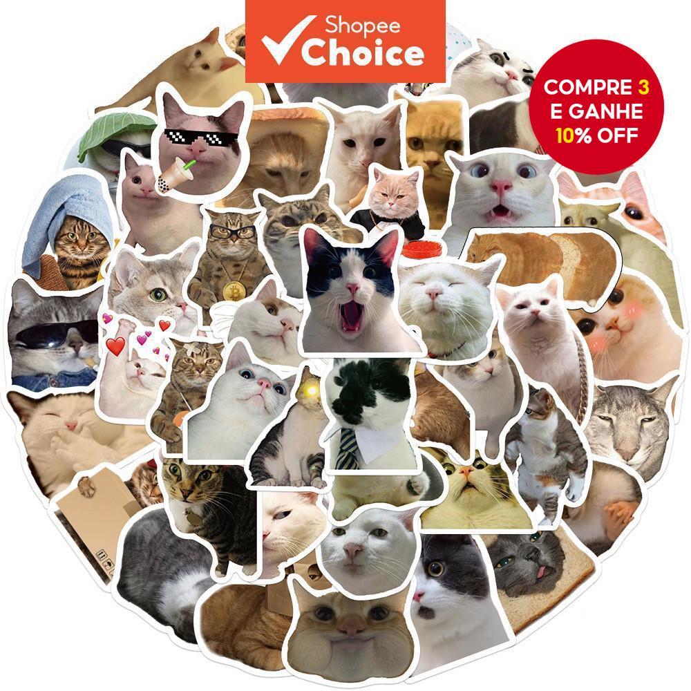50 Peças Adesivos De Vinil De Gato Fofo , Decalques Engraçados À Prova D'água Para Laptop , Garrafa , Skate , Bagagem , em Oferta na Shopee