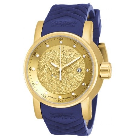 Relógio Invicta Yakuza Azul luxo total com calendario e pulseira de Silicone o Mais Vendido