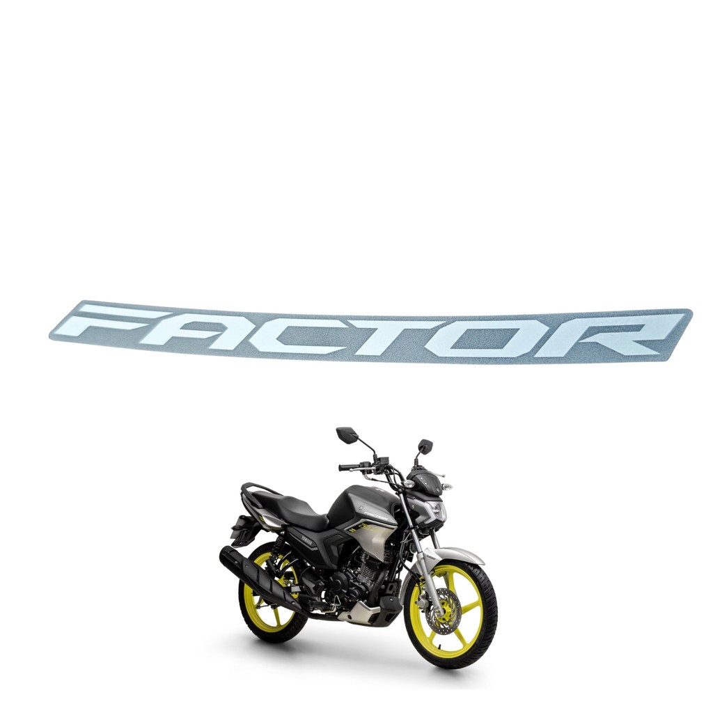 Adesivo Emblema Capa Tanque Ybr150 Factor Dx Direito Esquerdo Prata