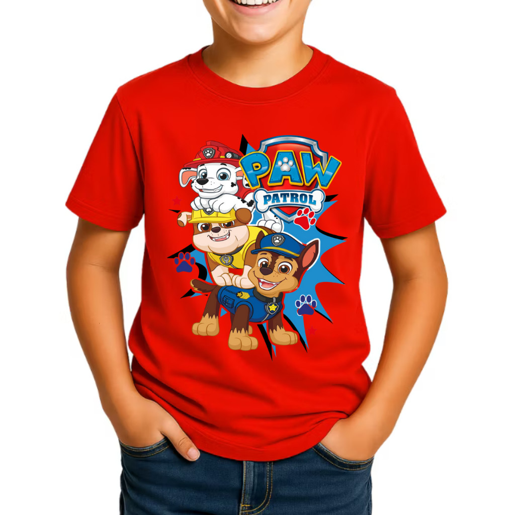 Camiseta Infantil Juvenil Estampada Patrulha Canina Camisa 100% Algodão N°2 ao 16 Lançamento