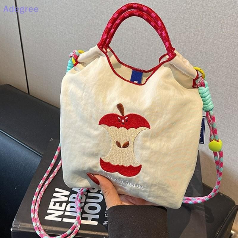 Adegree Criativo Bordado Bolsa De Ombro Único Cordão Balde Saco Simples Versátil Portátil Moda Telefone Nova