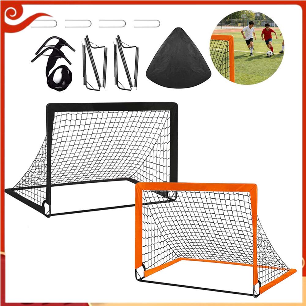 Rede portátil para treinamento de gol de futebol infantil ao ar livre, fácil instalação Pop-up, 120x90cm laranja/preto