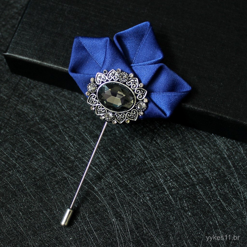 Broche de lapela para terno masculino, acessório decorativo para gola de roupa, broche longo para suéter e cardigã, broc