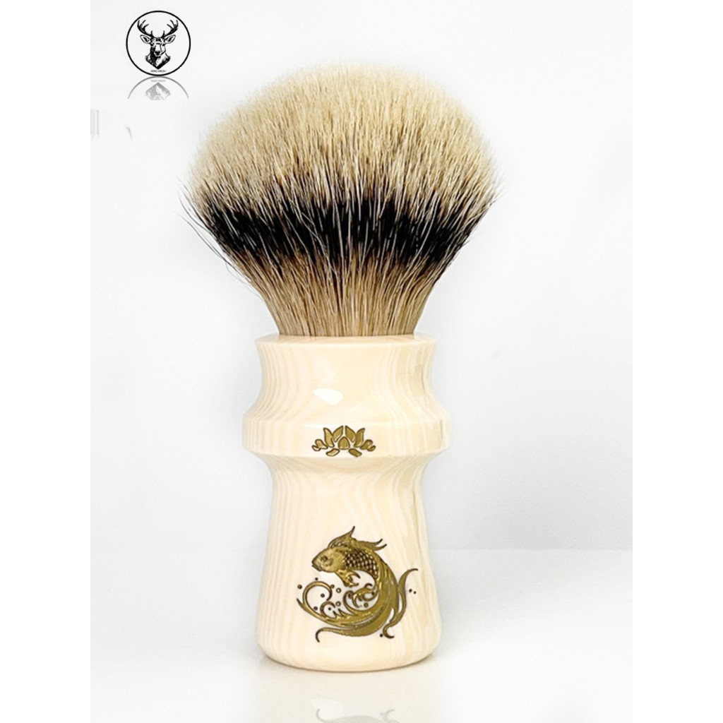 ARNO-Koiya Branco Tomahawk Pincel de Barba Masculino Molhado Barbear Ponta Prata Extra Ermanzhouli Texugo Espuma de Cabe