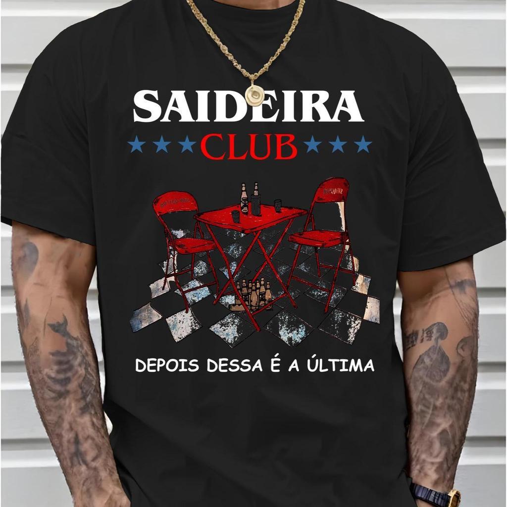 Camiseta Masculina Estampa Frase Divertida Bebida Bar Streetwear Saidera Club