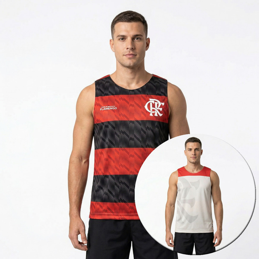 Regata Flamengo Conexão Cinza e Vermelha