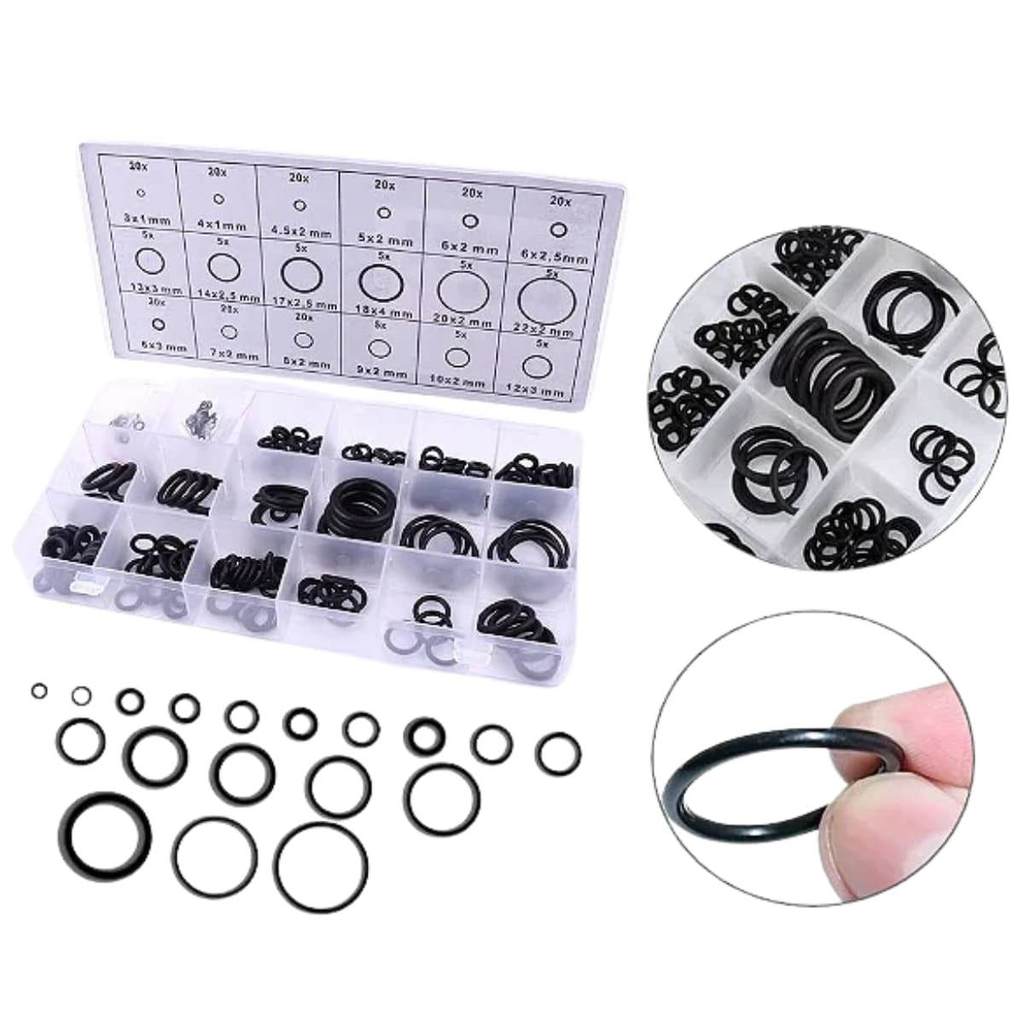 KIT 225 PEÇAS ANEL ORING VEDAÇÃO BORRACHA COM ESTOJO