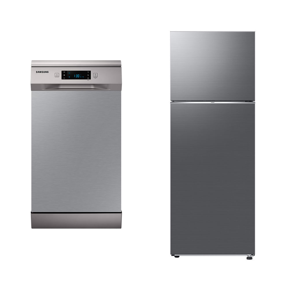 Lava-louças 10 Serviços 127V + Geladeira Duplex RT53 Evolution com SmartThings AI Inox Bivolt 524L
