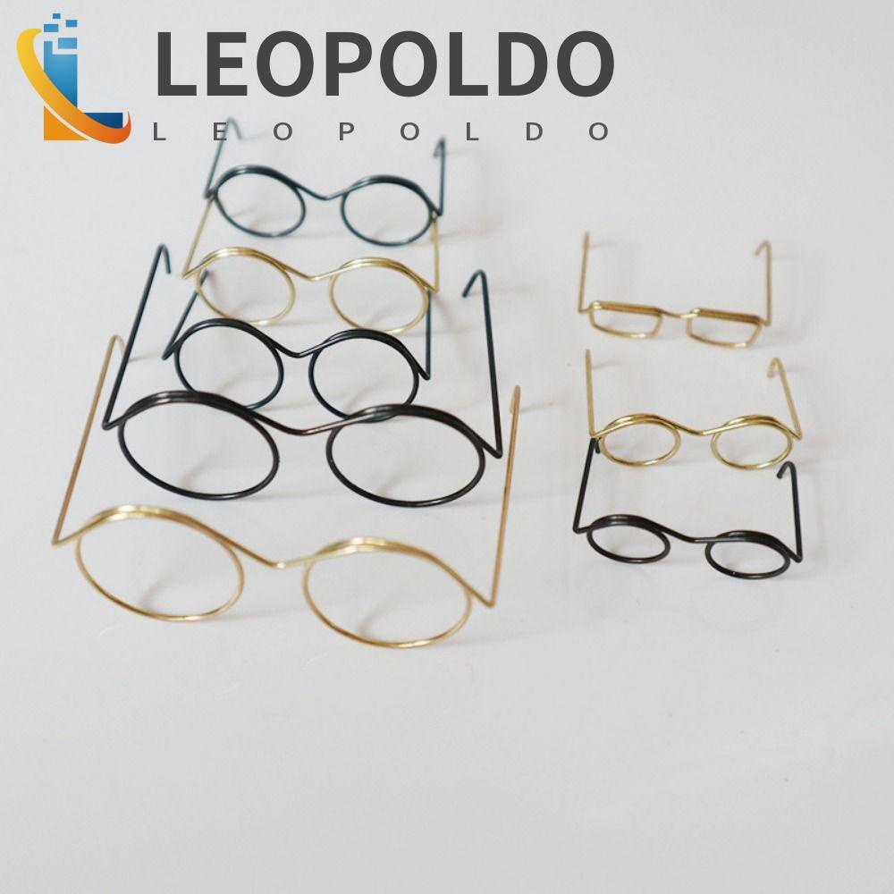LEOPOLDO 5 Peças De Óculos Redondos De Metal Para Bonecas , De Boneca Em Miniatura Com Armação Preta ,