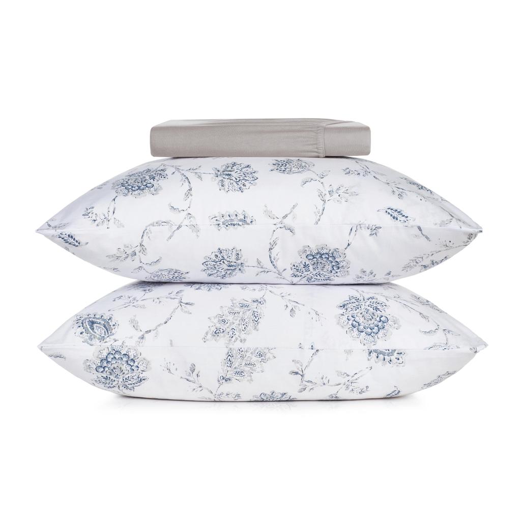 Jogo de Cama Queen 3 Peças Altenburg Malha Fio Penteado Celeste