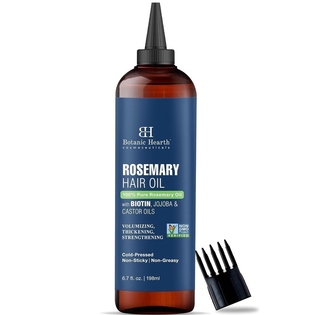 Óleo Capilar Botanic Hearth para Crescimento Capilar | Óleo de Alecrim para Crescimento Capilar com Biotina, Óleo de R
