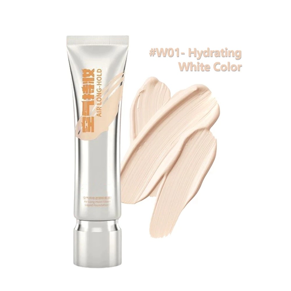 Air Long-Hold Hydrating Foundation W01 White Shade, Lightweight Long Lasting Full Coverage Moisture
