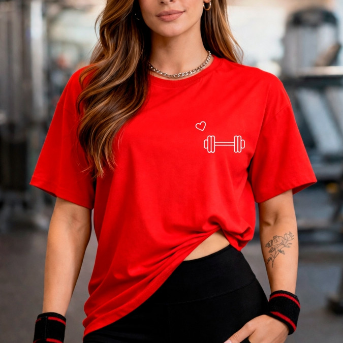 Camiseta Camisetão Tshirt Oversized 100% Algodão Respirável Feminina Academia Fitness Gym Treino Musculação