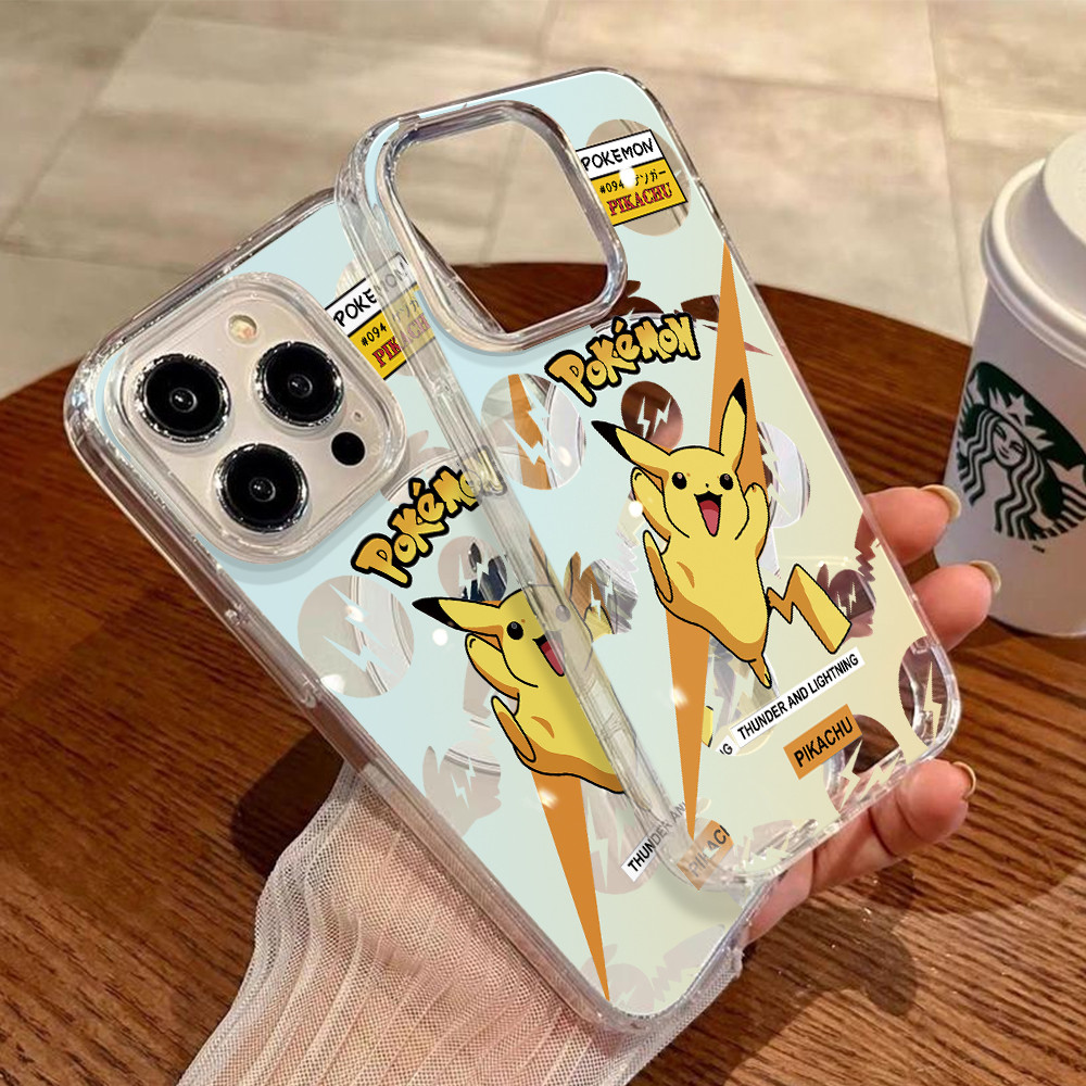 Capa Capinha Para iPhone17 16 15promax plus 12 13 14 11 7+ 8+ XsMax com estampa de Pikachu Pokémon Y01033