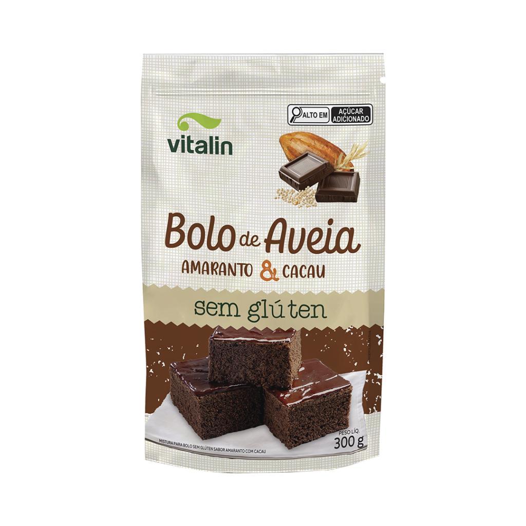 Mistura Integral para Bolo de Aveia, Amaranto e Cacau Sem Glúten 300g - Vitalin
