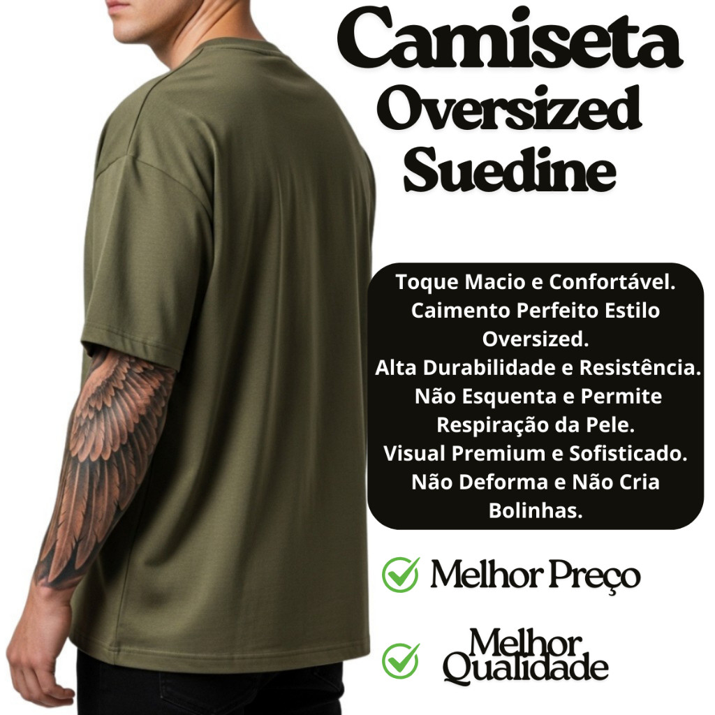 Camisetas Oversized Suedine Premium Melhor Material Do Mercado