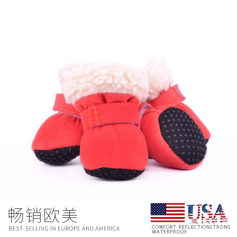 Cão pequeno sapatos quentes outono inverno forro de lã interior ao ar livre sapatos de inverno Teddy Schnauzer botas de 