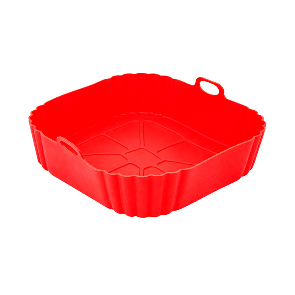 Forma Quadrada Silicone Air fryer Cozinha Legumes Recipiente Multiuso Culinário Fritadeira Elétrica