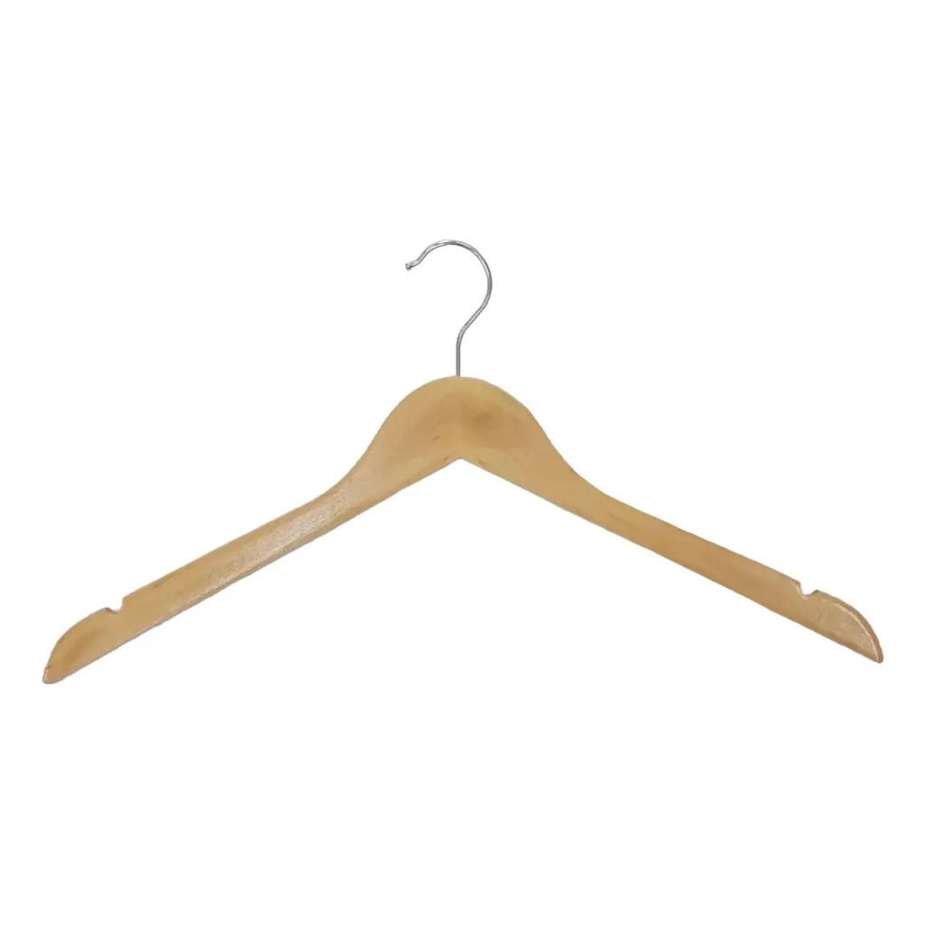 Cabide De Madeira Sem Barra Marfim (kit Com 10 Unidades)