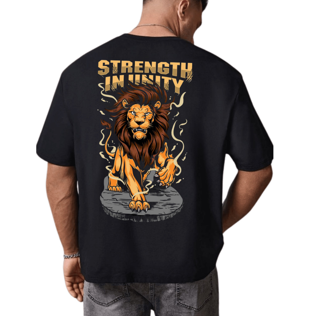 Camisa Masculina Camiseta Oversized Streetwear Estampado Lion Lançamento