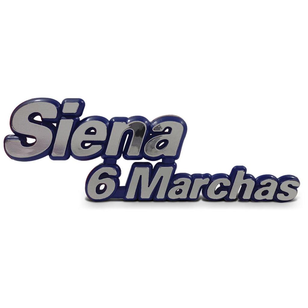 Emblema Siena 6 Marchas do Porta Malas Siena 99 2000 Fundo Azul