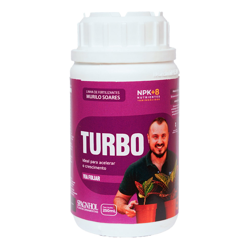 Fertilizante Líquido Murilo Soares Turbo 250ml NPK com Aminoácidos para Orquídeas Flores Plantas em geral