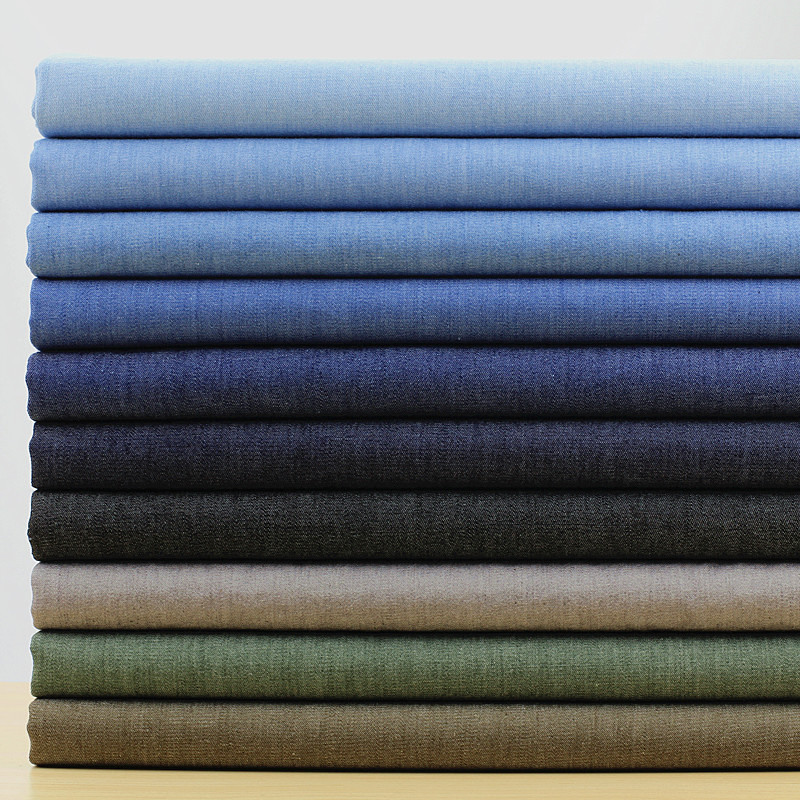 Verão macio Material fino lavado Denim tecido tecido cor sólida roupas tecido camisa saia tecido