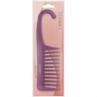 Pente Lanossi Violet Para Banho - Dentes Largos com Pendurador Cor Violeta para Desembaraçar em Oferta na Shopee