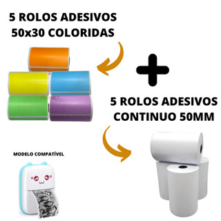 10 Rolos de Etiquetas para Mini Impressora Gatinho em Oferta na Shopee