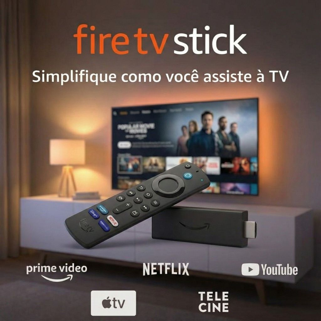 Streaming Amazon Fire TV Stick Full HD Alexa 3ª Geração Original