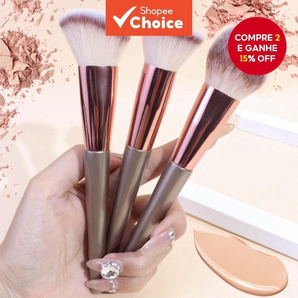 Conjunto De Pincéis De Maquiagem Para Viagem , 3 Peças , Base Blush Em Pó , Itens Essenciais em Oferta na Shopee