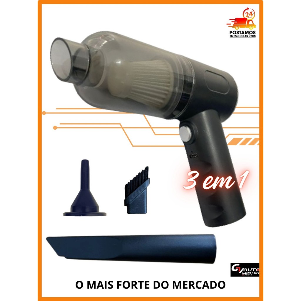 Aspirador De Pó Automotivo Linha Premium 3 em 1 Portátil Multifuncional Carro e Casa