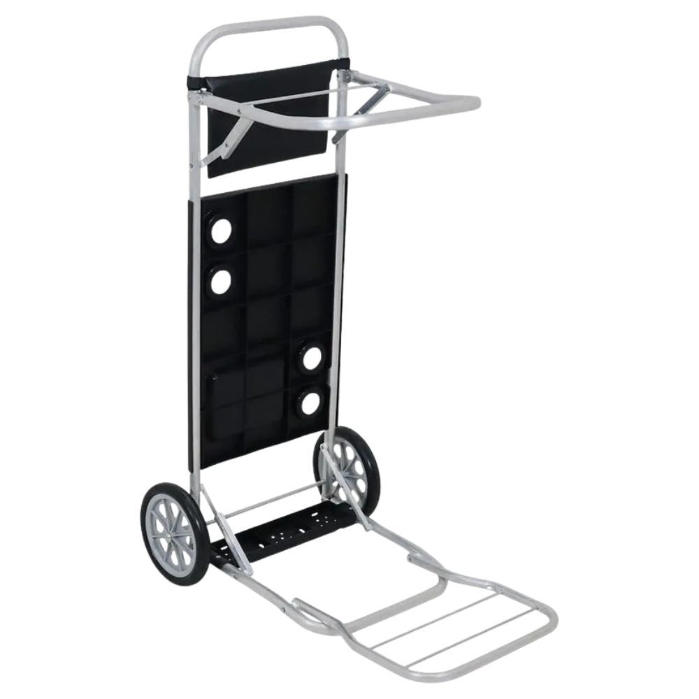 Carrinho Mesa P/ Praia Alumínio C/ Bolsa e Avanço Preto Bel