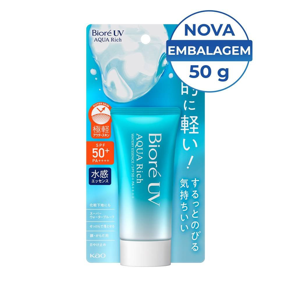 Protetor Solar Facial Bioré Aqua Rich Watery Essence Fps50 50g em Oferta na Shopee
