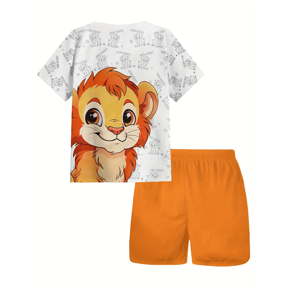 2026 verão novo estilo simples moda impressão 3D moletom Casual meninos ao ar livre camiseta shorts meninos terno pulôve