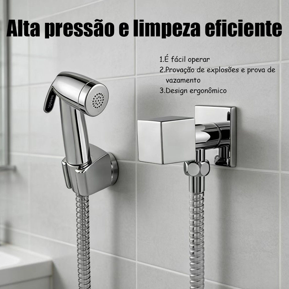 Chuveirinho para Banheiro de Luxo Kit Completo de Ducha Higiênica em Inox para Privada Elegância e Praticidade